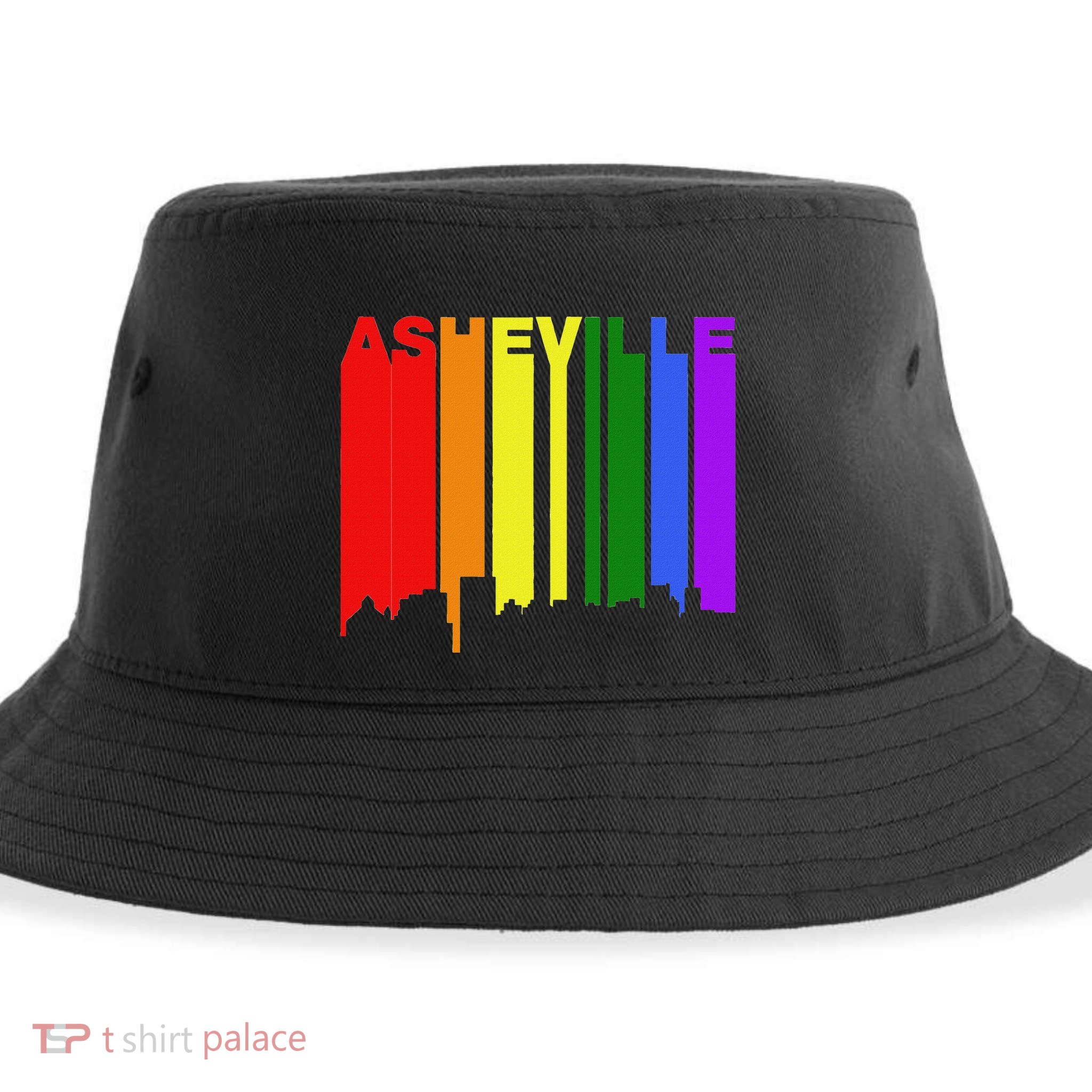 Asheville North Carolina Lgbtq G.A.Y Pride Skyline Sustainable Bucket Hat