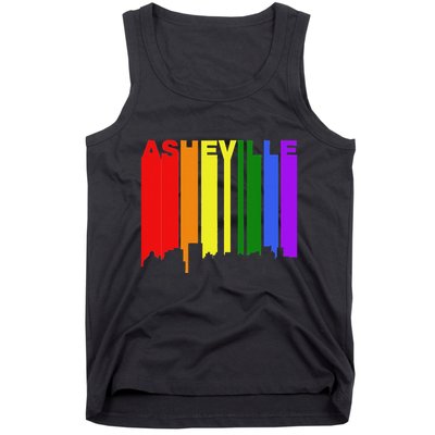 Asheville North Carolina Lgbtq G.A.Y Pride Skyline Tank Top