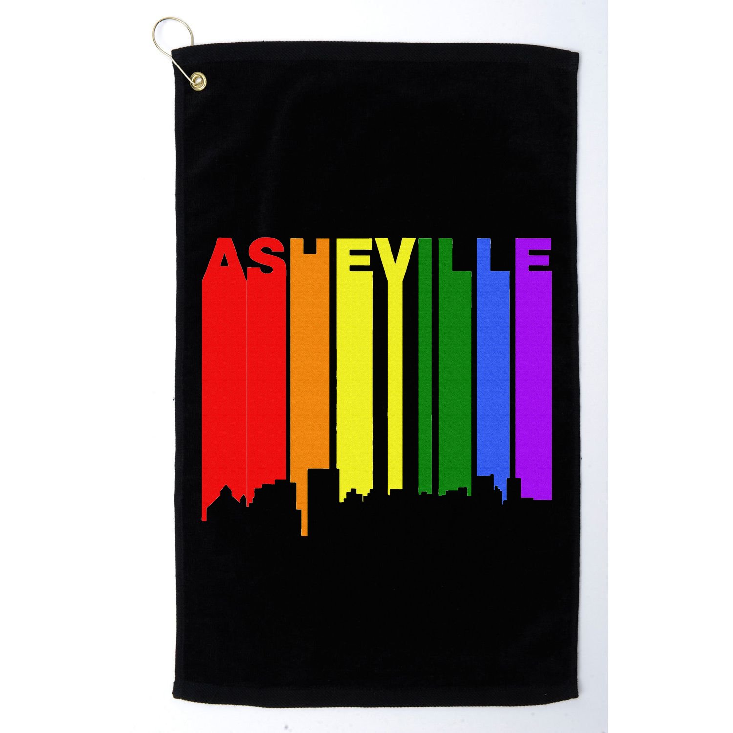 Asheville North Carolina Lgbtq G.A.Y Pride Skyline Golf Towel