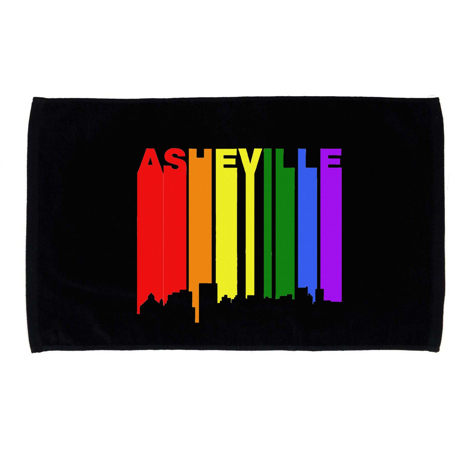 Asheville North Carolina Lgbtq G.A.Y Pride Skyline Microfiber Hand Towel