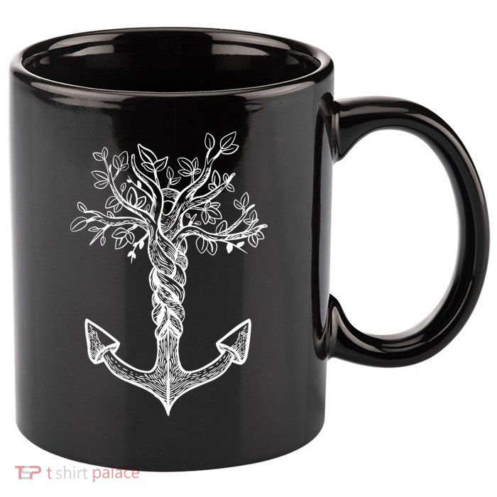 Anchor Tree 11oz C Handle Ceramic Mug