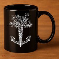 Anchor Tree 11oz C Handle Ceramic Mug