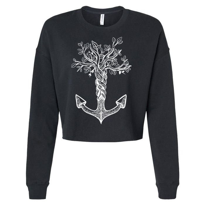 Anchor Tree Cropped Pullover Crew