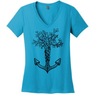 Anchor Tree Women's V-Neck T-Shirt