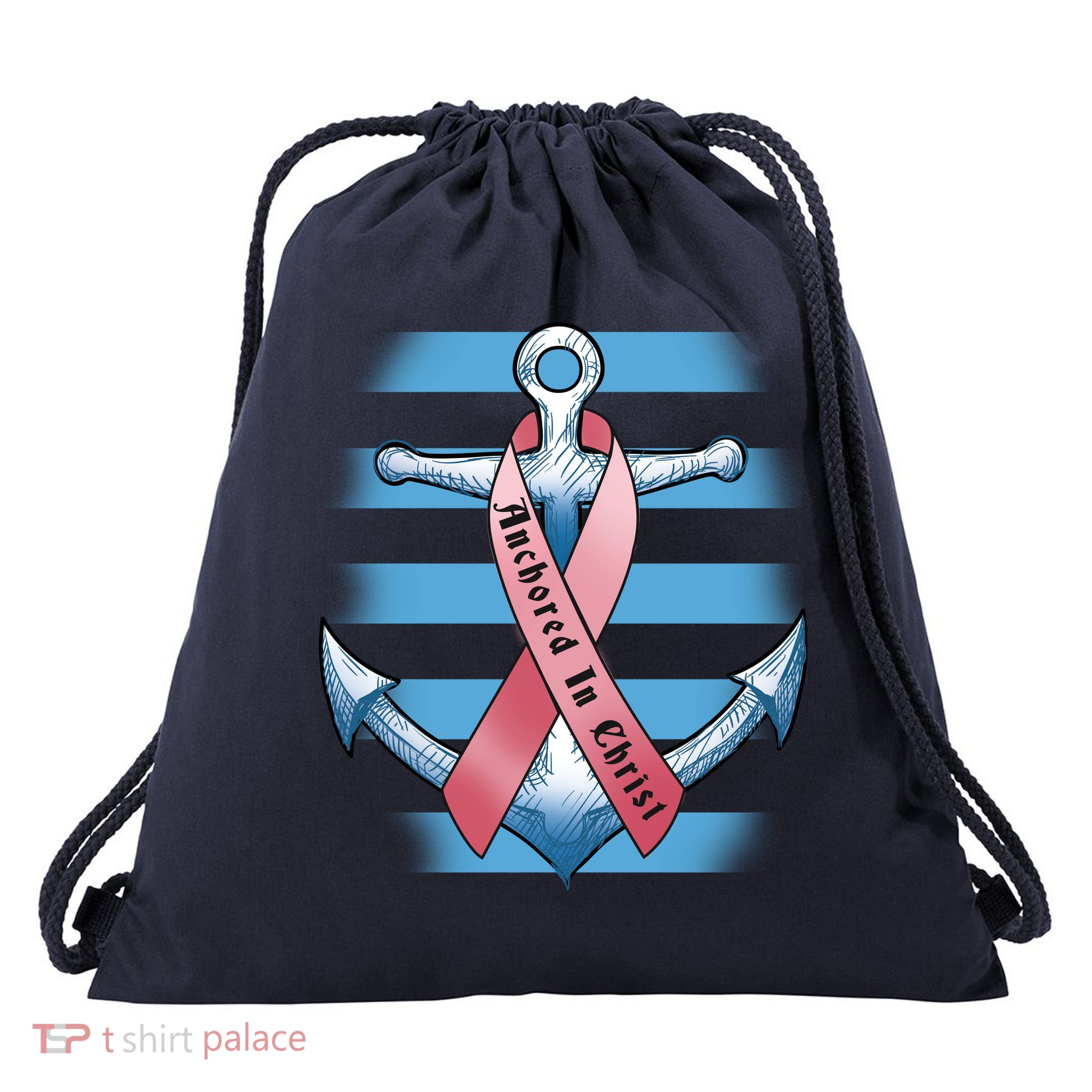 Anchored In Christ Drawstring Bag