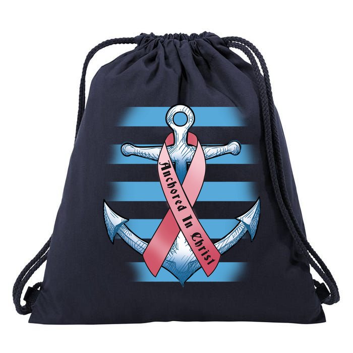 Anchored In Christ Drawstring Bag
