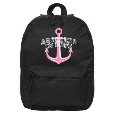 Anchored In Hope Breast Cancer Awareness 16 in Basic Backpack
