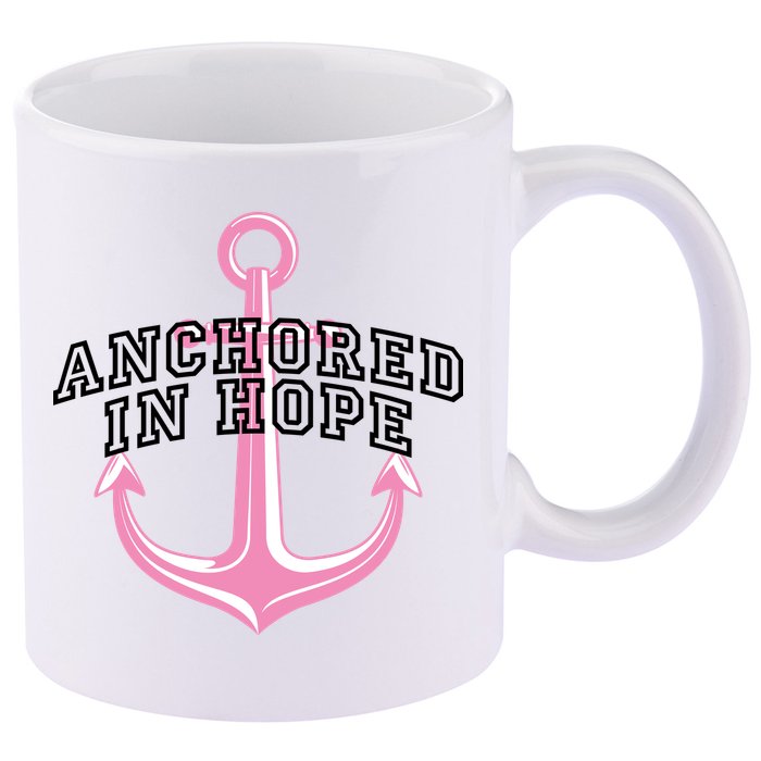 Anchored In Hope Breast Cancer Awareness 11oz C Handle Ceramic Mug