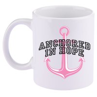 Anchored In Hope Breast Cancer Awareness 11oz C Handle Ceramic Mug
