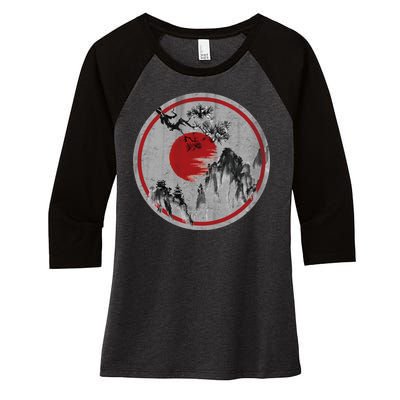 Ancient Mountain Women's Tri-Blend 3/4-Sleeve Raglan Shirt