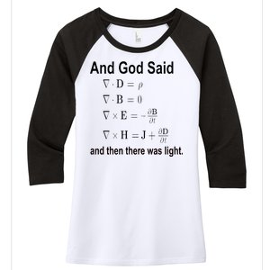 And God Said Formula Women's Tri-Blend 3/4-Sleeve Raglan Shirt