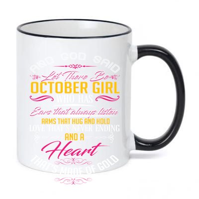 And God Said Let There Be October Girl 11oz Black Color Changing Mug