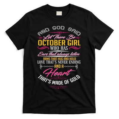 And God Said Let There Be October Girl T-Shirt