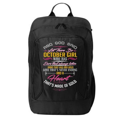 And God Said Let There Be October Girl City Backpack