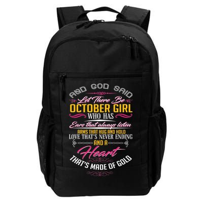 And God Said Let There Be October Girl Daily Commute Backpack