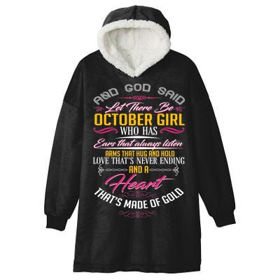 And God Said Let There Be October Girl Hooded Wearable Blanket