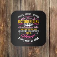 And God Said Let There Be October Girl Coaster