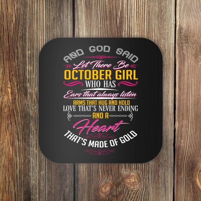 And God Said Let There Be October Girl Coaster