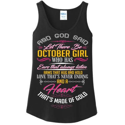 And God Said Let There Be October Girl Ladies Essential Tank