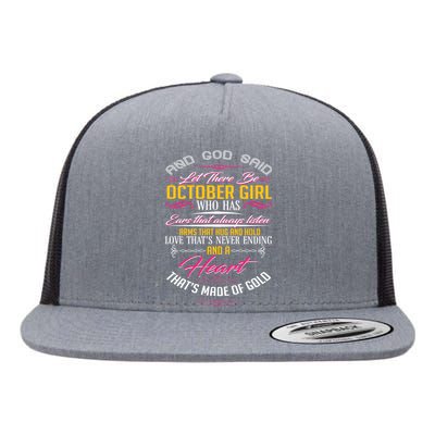 And God Said Let There Be October Girl Flat Bill Trucker Hat