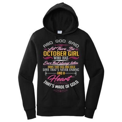 And God Said Let There Be October Girl Women's Pullover Hoodie