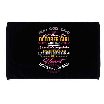 And God Said Let There Be October Girl Microfiber Hand Towel