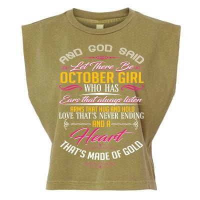 And God Said Let There Be October Girl Garment-Dyed Women's Muscle Tee