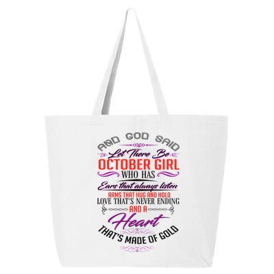 And God Said Let There Be October Girl 25L Jumbo Tote