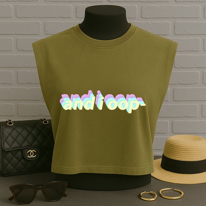 And I Oop- Meme Garment-Dyed Women's Muscle Tee