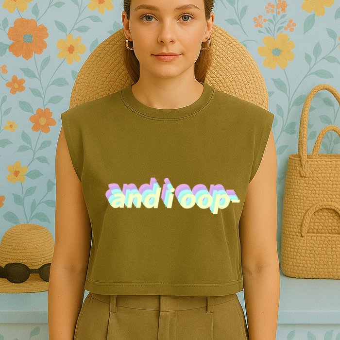 And I Oop- Meme Garment-Dyed Women's Muscle Tee