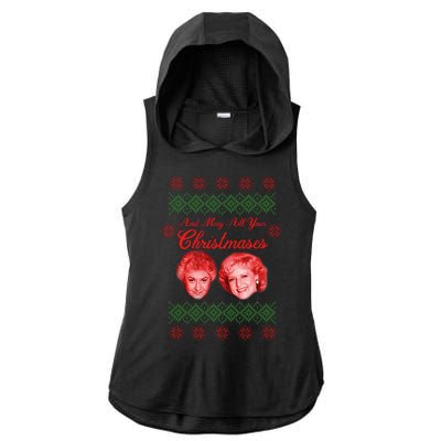 And May All Your Christmases Ugly Christmas Ladies PosiCharge Tri-Blend Wicking Draft Hoodie Tank