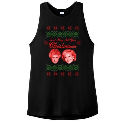 And May All Your Christmases Ugly Christmas Ladies PosiCharge Tri-Blend Wicking Tank