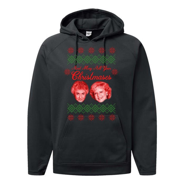 And May All Your Christmases Ugly Christmas Performance Fleece Hoodie