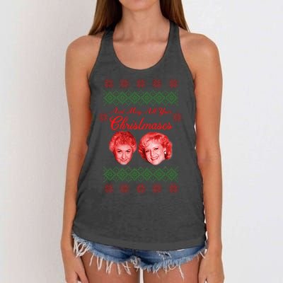 And May All Your Christmases Ugly Christmas Women's Knotted Racerback Tank