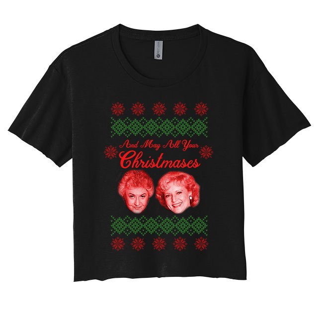 And May All Your Christmases Ugly Christmas Crop Top