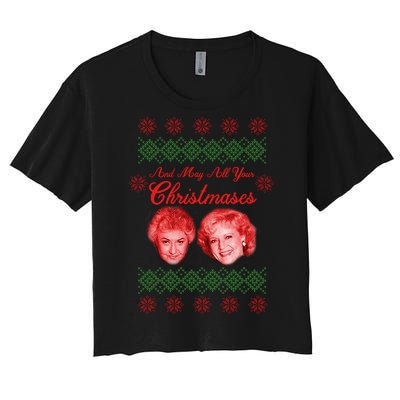 And May All Your Christmases Ugly Christmas Women's Crop Top Tee