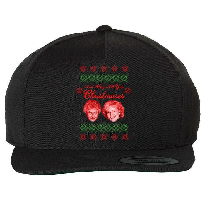 And May All Your Christmases Ugly Christmas Wool Snapback Cap