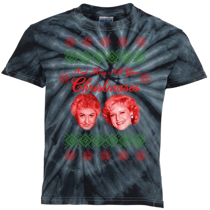 And May All Your Christmases Ugly Christmas Kids Tie-Dye T-Shirt