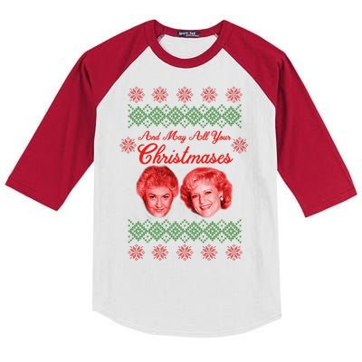 And May All Your Christmases Ugly Christmas Kids Colorblock Raglan Jersey