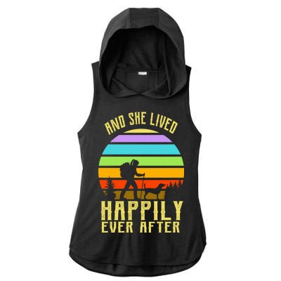 And She Lived Happily Ever After Hiking Ladies PosiCharge Tri-Blend Wicking Draft Hoodie Tank