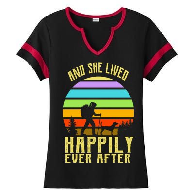 And She Lived Happily Ever After Hiking Ladies Halftime Notch Neck Tee