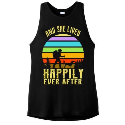 And She Lived Happily Ever After Hiking Ladies PosiCharge Tri-Blend Wicking Tank