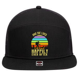 And She Lived Happily Ever After Hiking 7 Panel Mesh Trucker Snapback Hat