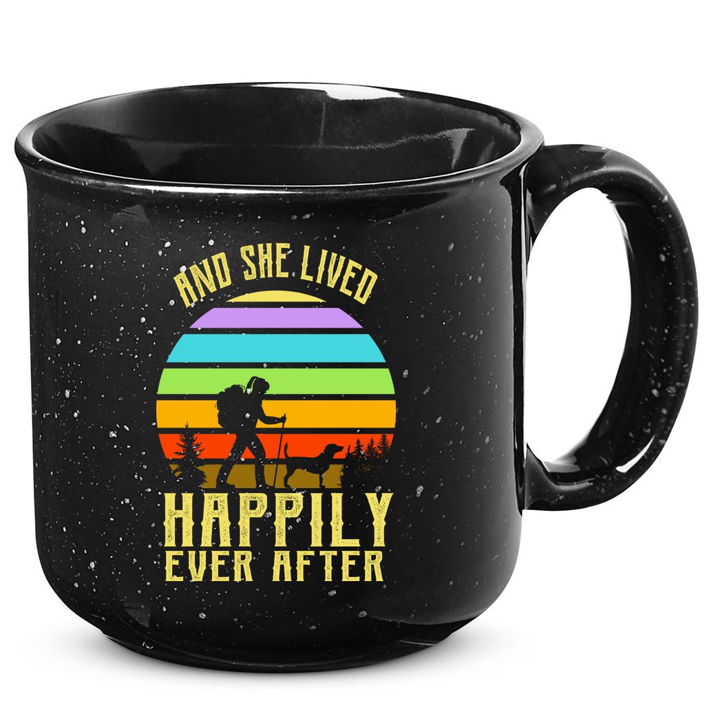 And She Lived Happily Ever After Hiking 15oz Campfire Ceramic Mug