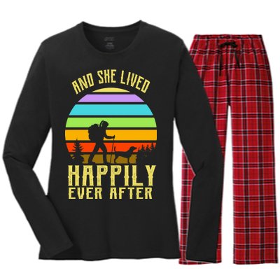 And She Lived Happily Ever After Hiking Women's Long Sleeve Flannel Pajama Set 