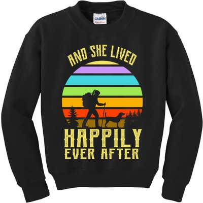 And She Lived Happily Ever After Hiking Kids Sweatshirt