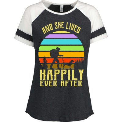 And She Lived Happily Ever After Hiking Enza Ladies Jersey Colorblock Tee