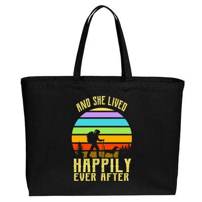 And She Lived Happily Ever After Hiking Cotton Canvas Jumbo Tote