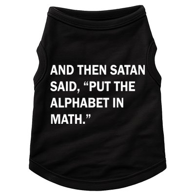 And Then Satan Said, Put The Alphabet in Math Doggie Tank