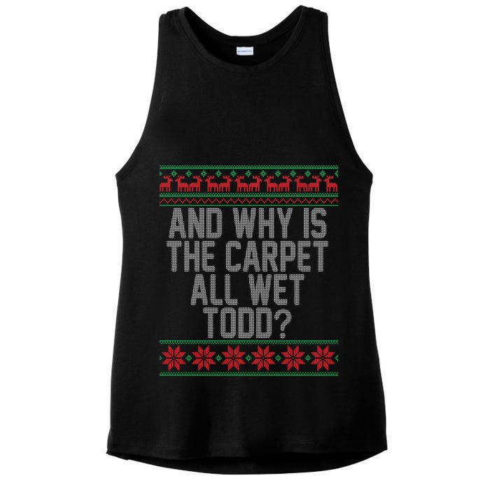 And Why Is The Carpet All Wet Todd? Ugly Christmas Ladies PosiCharge Tri-Blend Wicking Tank
